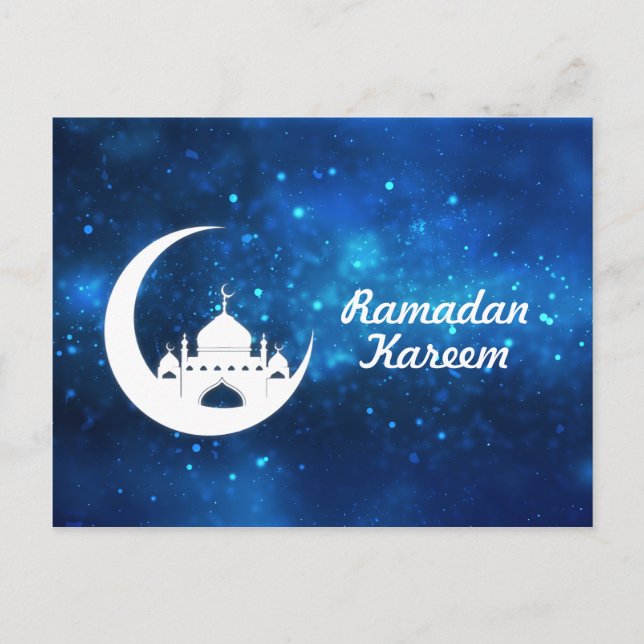 Eid Mubarak / Ramadan Greetings Customise Holiday Postcard (Front)