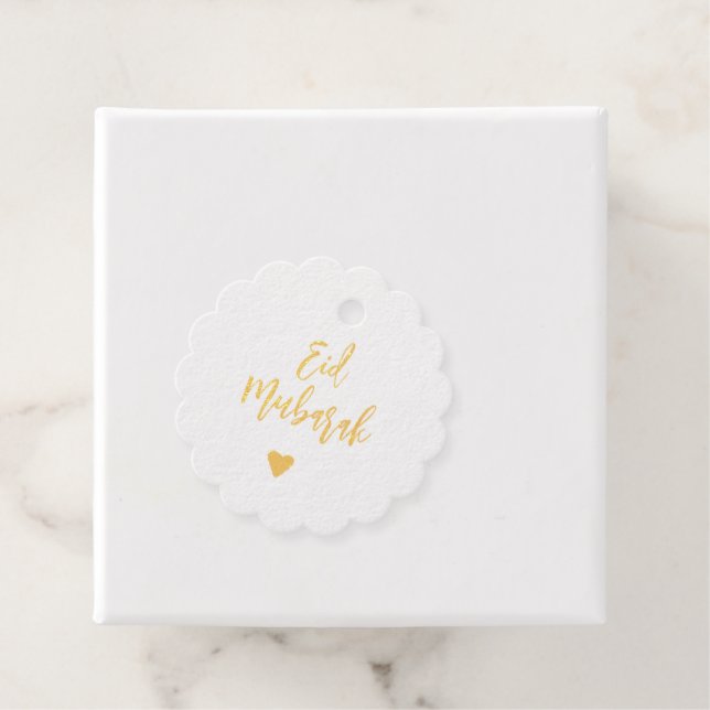 Eid Mubarak Simple Gold Favour Tags (With Box)