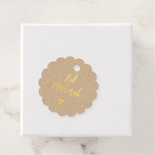 Eid Mubarak Simple Kraft Gold Foil Favour Tags