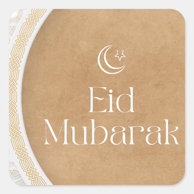 Eid Mubarak Square Sticker (Front)