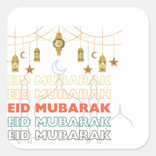 Eid mubarak  stickers (Front)
