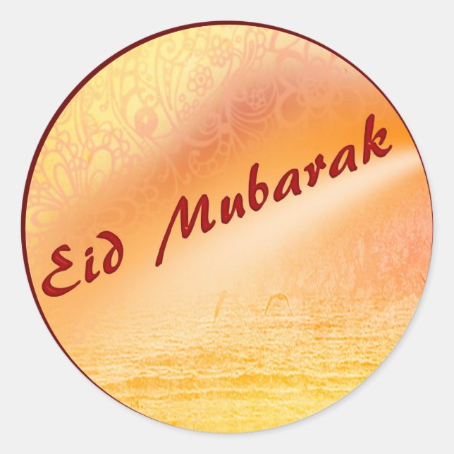 Eid Mubarak Sunset Inspired Stickers (Front)