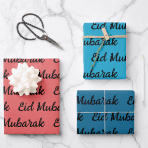 Eid Mubarak Text  Wrapping Paper Sheet