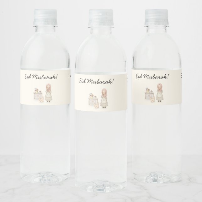 Eid Mubarak Water Bottle Labels  (Bottles)
