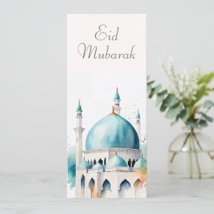 Eid Mubarak Watercolor Mosque 0902a Invitation