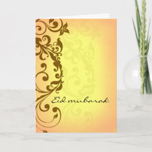 Eid mubarak - yellow greeting card