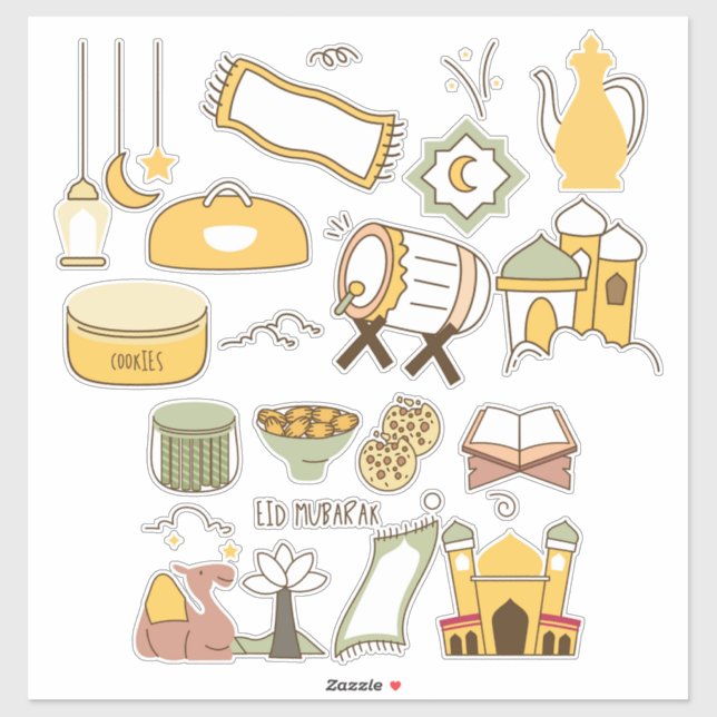 Eid Muslim Holiday Stickers (Sheet)