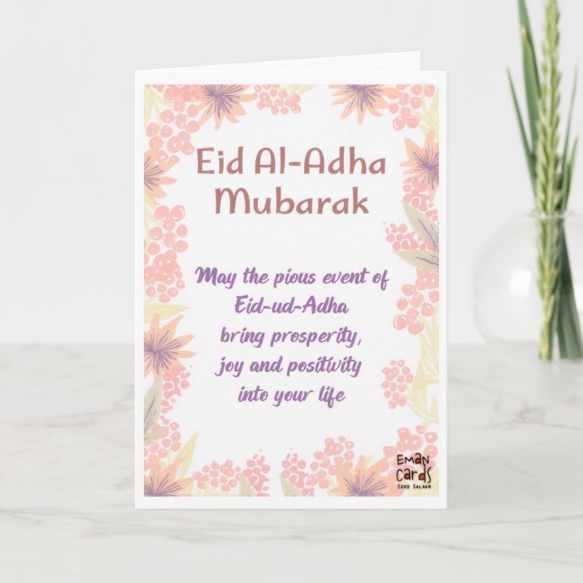 Eid ul Adha Mubarak - Earnest Wishes Card (Front)