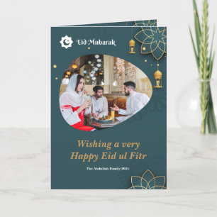 Eid ul Fitr Mubarak Family Photo Eid Greeting Holiday Card