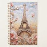 Eifel Tower Paris France Pink Floral Planner<br><div class="desc">Eifel Tower Paris France Pink Floral Planners features a stylish modern 3D design with the Eifel Tower in Paris accented with pink flowers. Perfect as a gift for family and friends for birthday,  Christmas,  holidays and more or for mum for Mother's Day. Designed by Evco Studio www.zazzle.com/store/evcostudio</div>