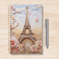 Eifel Tower Paris France Pink Floral