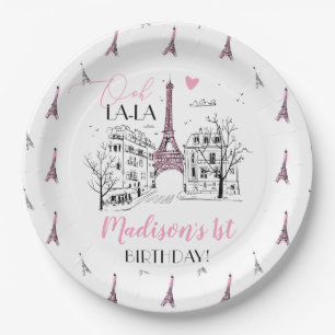 Eifel Tower Paris Parisian Birthday Party, Any Age Paper Plate