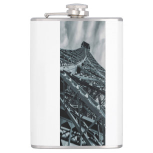 Eifel tower Paris Steel and the sky Hip Flask