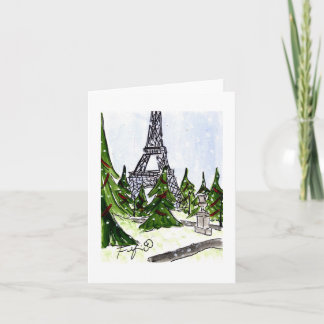 Eiffel Christmas Trees Card