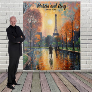 Eiffel Towel and Beautiful Paris Street Backdrop Tapestry