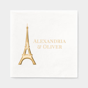 Eiffel Tower #1 Paris France Wedding Couple Foil Napkins