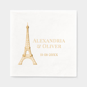Eiffel Tower #2D Paris France Wedding Couple Foil Napkins