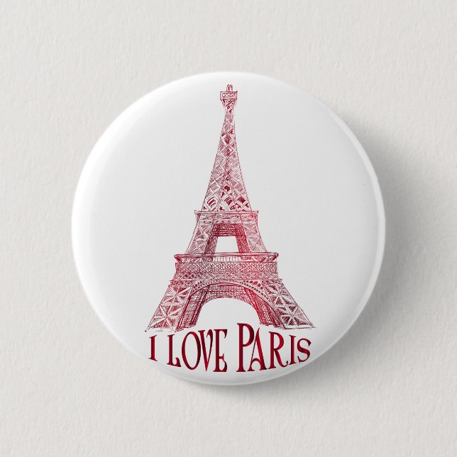 Eiffel tower 6 cm round badge (Front)