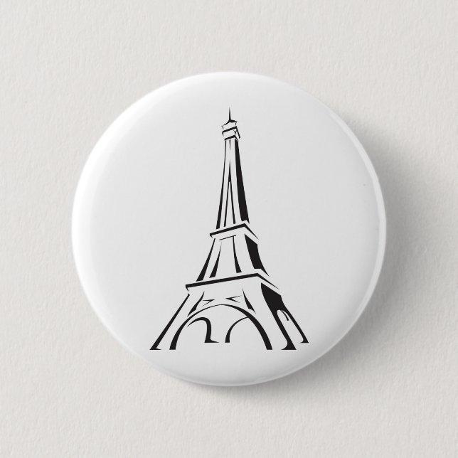 EIFFEL TOWER 6 CM ROUND BADGE (Front)