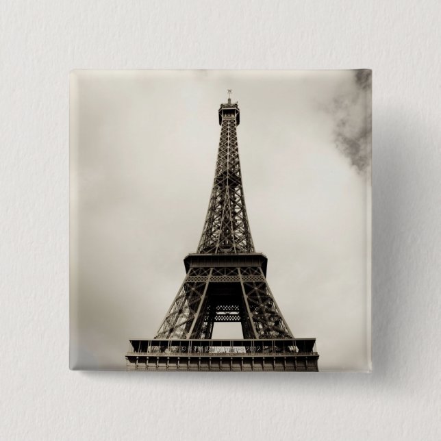 Eiffel Tower 8 15 Cm Square Badge (Front)