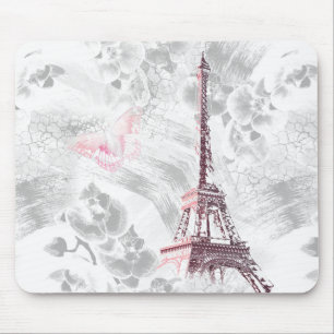 Eiffel tower against the background of orchids mouse mat