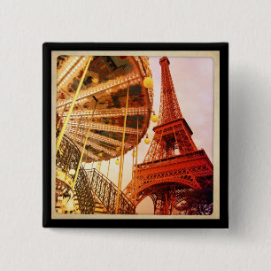 Eiffel Tower and Carrousel 15 Cm Square Badge
