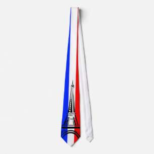 Eiffel Tower and Flag of France Tie