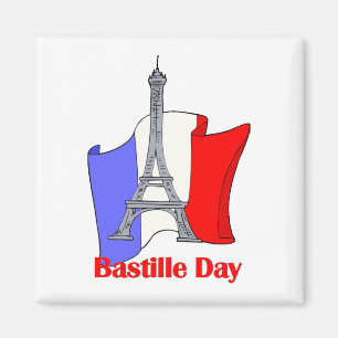 Eiffel Tower and French Flag Bastille Day Tees Magnet