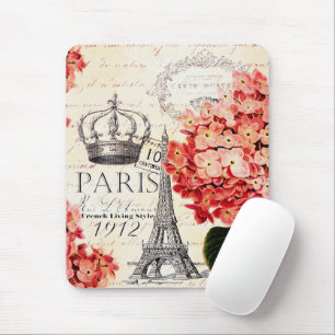 Eiffel Tower and hydrangea  Mouse Mat