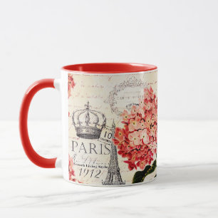 Eiffel Tower and hydrangea Mug