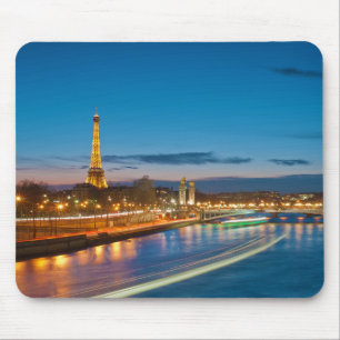 Eiffel Tower and Pont Alexandre III at Night Mouse Mat