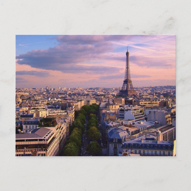 Eiffel Tower and purple Cloudscape Postcard (Front)