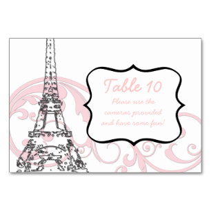 Eiffel Tower and Scrolls Table Number