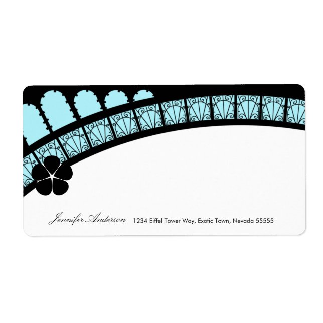 Eiffel Tower Arch Mailing Label (Front)