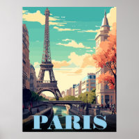 Eiffel Tower art vintage paris tower france gifts