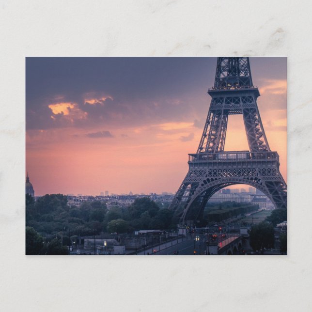 Eiffel Tower at Dusk Postcard (Front)