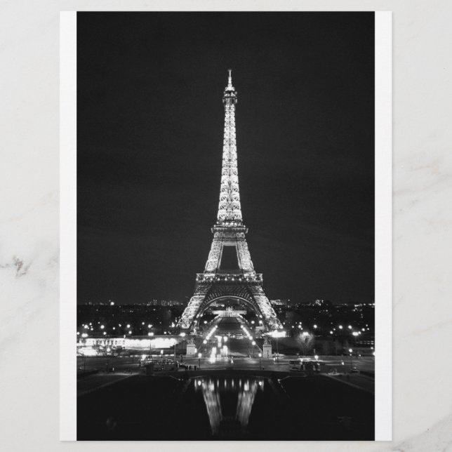 Eiffel Tower at Night - B/W Flyer (Front)