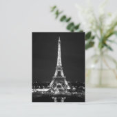 Eiffel Tower at Night - B/W Postcard (Standing Front)