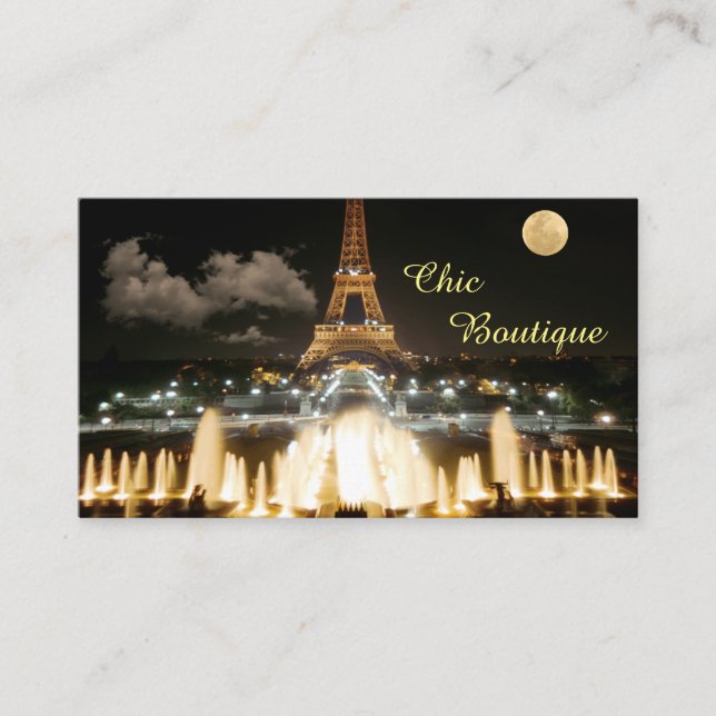 Eiffel Tower at Night Business Card (Front)