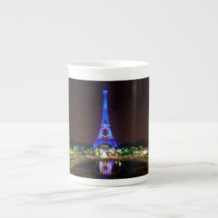 Eiffel Tower at night, Paris Bone China Mug
