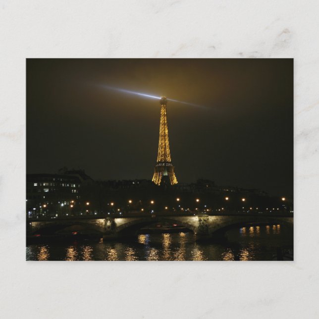 Eiffel tower at night, Paris. Postcard (Front)