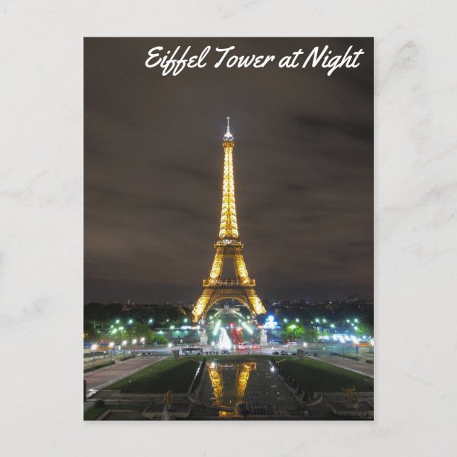 Eiffel Tower at Night Postcard (Front)