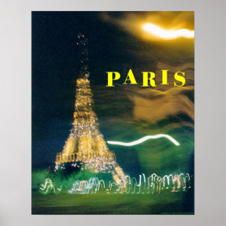 Eiffel Tower at Night Poster