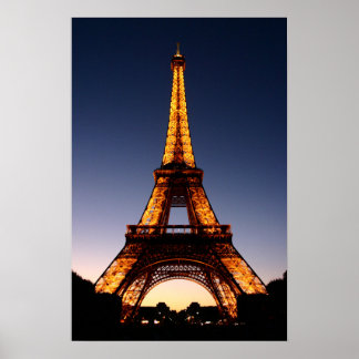 Eiffel Tower at Night Poster