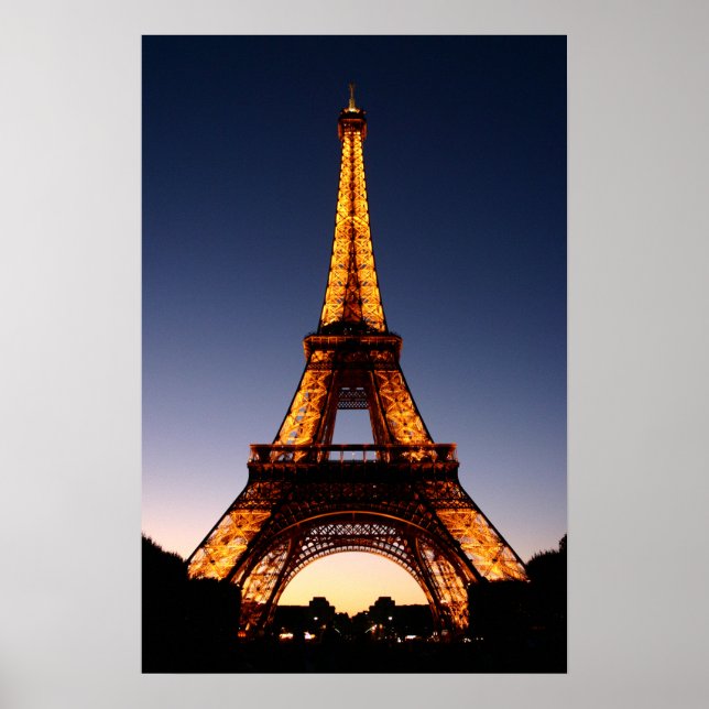Eiffel Tower at Night Poster (Front)