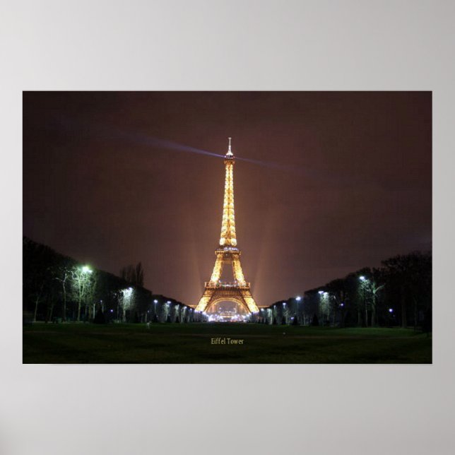 Eiffel Tower at Night Poster (Front)
