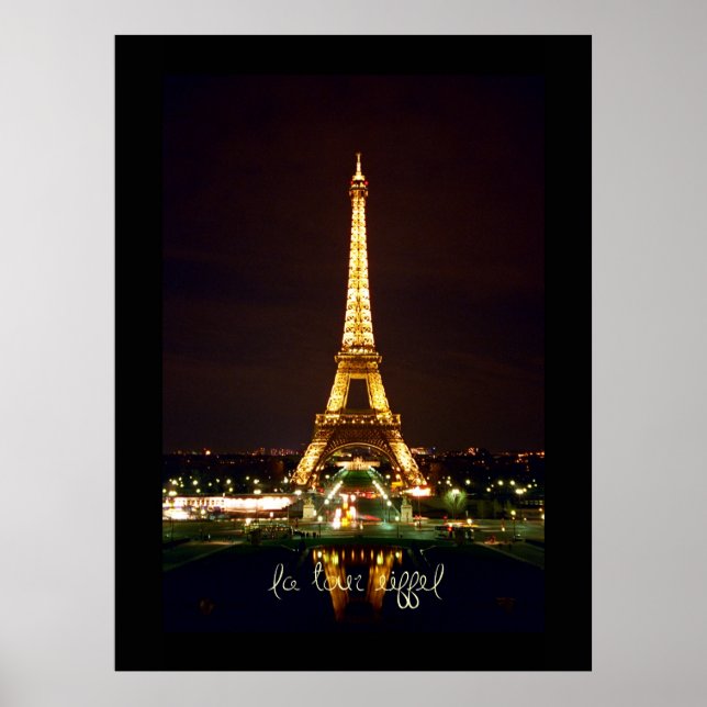 Eiffel Tower at Night Poster (Front)