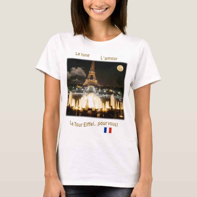 Eiffel Tower at Night T-Shirt (Front)