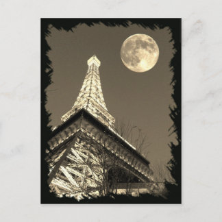 Eiffel Tower at Paris Las Vegas under a Full Moon Postcard