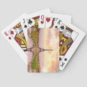 Eiffel Tower at Sunrise from Trocadero Fountains Playing Cards